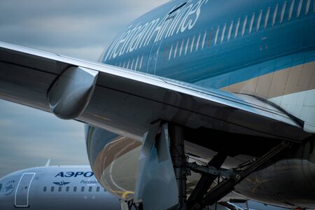 October 29, 2019, Moscow, Russia. Plane 
Airbus A350-900 Vietnam Airlines at Sheremetyevo airport in Moscow.のeditorial素材