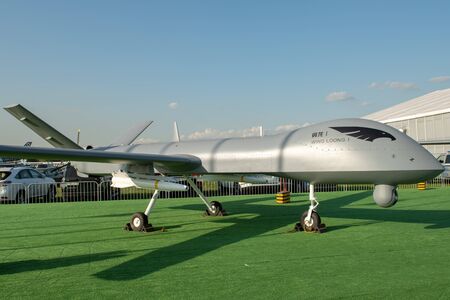August 30, 2019. Zhukovsky, Russia. Chinese drone reconnaissance drone CAIG Wing Loong 1 at the...
