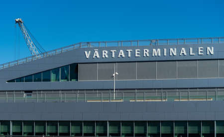 22 April 2019, Stockholm, Sweden. Passenger terminal in the port Vartahamnen in Stockholm.のeditorial素材