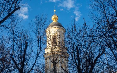 The bell tower of the Church of the Icon of the Mother of God Joy of All Who Sorrow on Ordynka...