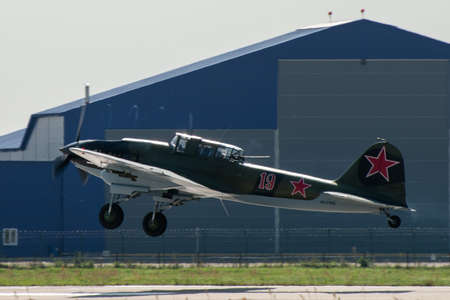 August 30, 2019. Zhukovsky, Russia. Soviet attack aircraft of the Second World War Ilyushin Il-2 at...
