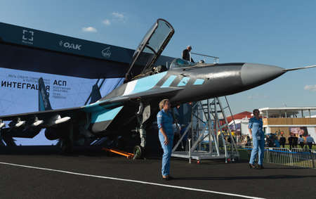 August 30, 2019. Zhukovsky, Russia.Russian multirole fighter MiG-35 that is designed by Mikoyan, a...
