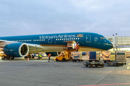 October 29, 2019, Moscow, Russia. Plane Airbus A350-900 Vietnam Airlines at Sheremetyevo airport in...
