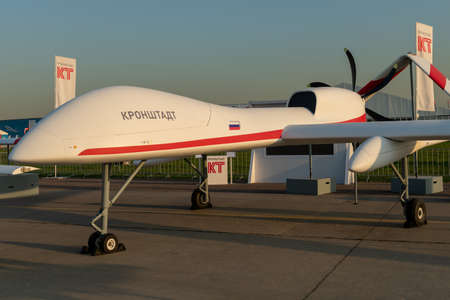 August 30, 2019. Zhukovsky, Russia.Russian multi-purpose heavy-class unmanned aerial vehicle (UAV)...