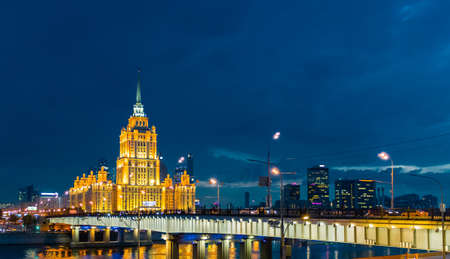 August 14, 2019, Moscow, Russia Radisson Collection Hotel Moscow. Hotel Ukraine.のeditorial素材