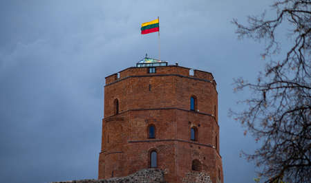 April 27, 2018 Vilnius, Lithuania. Gediminas Castle Tower in Vilniusのeditorial素材