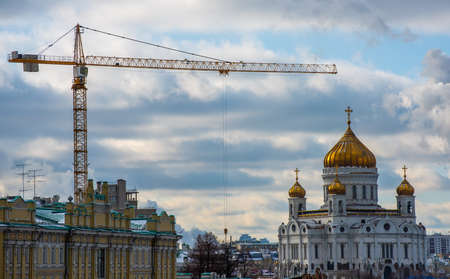 February 5, 2020, Moscow, Russia Cathedral of Christ the Savior in Moscow on a clear frosty dayのeditorial素材