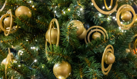 Handmade Christmas toys on the Christmas tree.