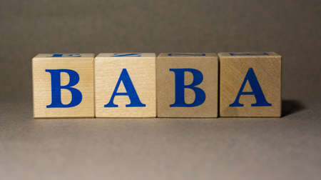 January 19, 2022. New York, USA. Exchange Ticker symbol of the company Alibaba Group BABA, made of...