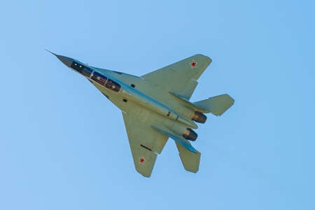August 30, 2019 Russian Mikoyan MiG-29 multi-role fighter in the sky.