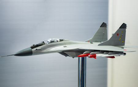 August 30, 2019, Moscow region, Russia. The layout of the Russian multifunctional light fighter Mikoyan MiG-35のeditorial素材