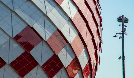 April 9, 2018, Moscow, Russia. The stadium of the Spartak football club is the Otkritie Arena in the Russian capital.のeditorial素材