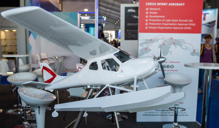 August 30, 2019, Moscow region, Russia. A mock-up of a Czech sport aircraft amphibious light...