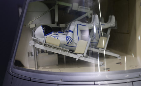 December 8, 2021, Sochi, Russia. A mock-up of the Russian reusable manned spacecraft Orel (Federation).のeditorial素材