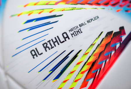 September 25, 2022, Doha, Qatar, The official ball of the 2022 FIFA World Cup Adidas Al Rihla.