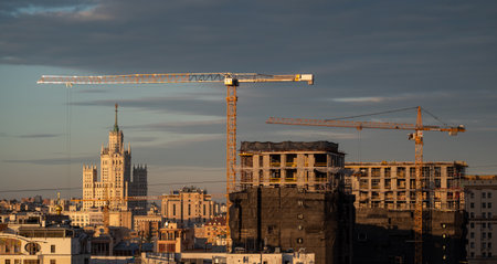Construction of the Lavrushensky residential complex in the center of the Russian capital.