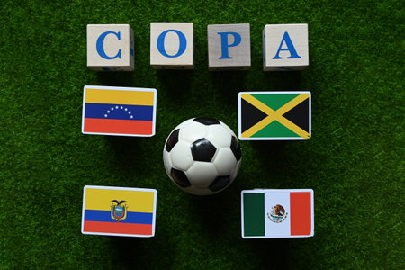 June 18, 2024, Miami, USA. Flags of the participating teams of the America's Cup Soccer Group B....