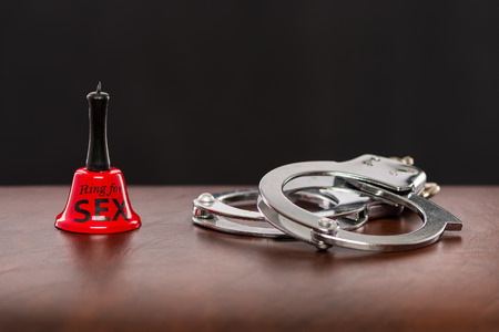 Sex toys Ring bell for sex with handcuffsの写真素材