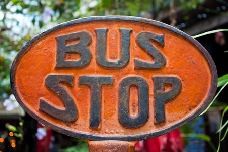 The Sign of Bus Stopの写真素材