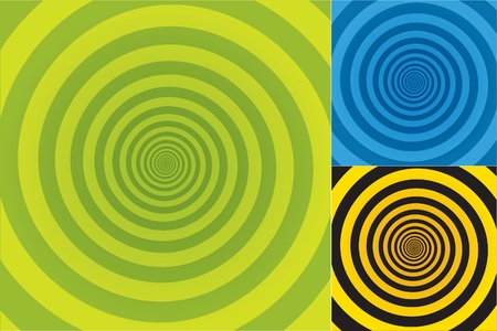 Spiral background Pattern in three different color combinations.のイラスト素材