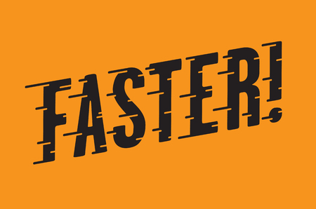 Faster Retro Typography with Speed Lines. Vintage style vector hot rod, motorcycle, car design with custom speed line typography.のイラスト素材