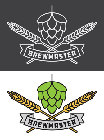 Brew master craft beer design illustration.のイラスト素材