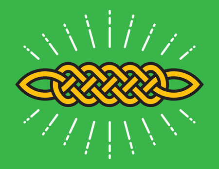 Celtic Infinity Knot Vector Design. Classic knot design symbolizing eternity and symmetry with radiating lines around it.のイラスト素材
