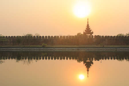 Sunset at palace wallの写真素材