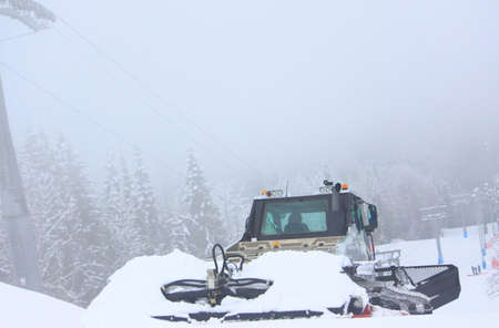 snow-remover in Rosa Khutor ski resort, Krasnodar krai, Russiaの写真素材