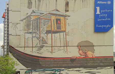 Kuala Lumpur, Malaysia - March 31, 2015 graffiti in the center of Kuala Lumpurのeditorial素材