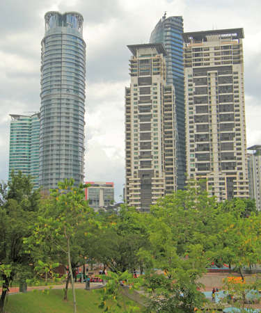 skyscrapers nearly Twin Towers in Kuala Lumpur, Malaysia