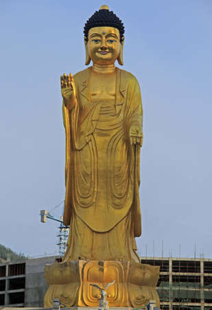 The Shagjamouni Buddha in Ulaanbaatar, the capital of Mongoliaの写真素材