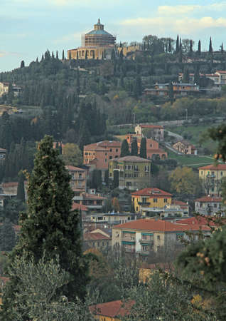 aerial view of Verona, Italy, autumn landscapeの写真素材