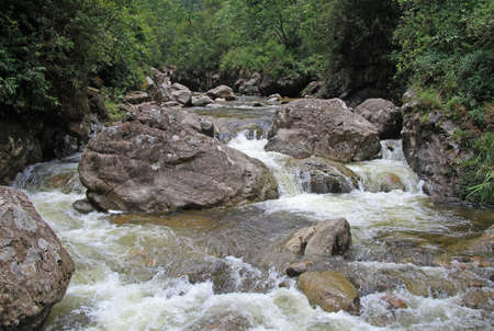 waterfall in CatCat tourist area, the northern Vietnamの写真素材