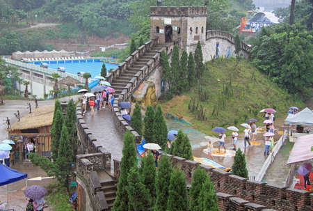 miniature of the great chinese wall in park of Chongqing, Chinaのeditorial素材