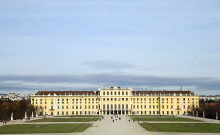 Vienna, Austria - November 10, 2015: people are walking nearly Schoenbrunn palace - former imperial summer residenceのeditorial素材