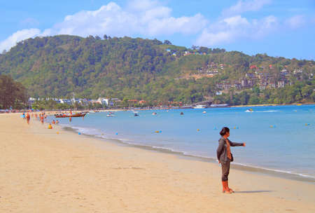 Patong, Thailand - March 26, 2015: the Patong beach on Phuket island, Thailandのeditorial素材