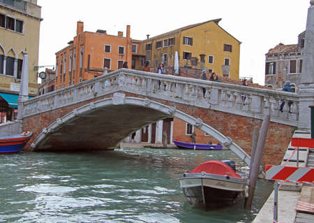 Venice, Italy - November 23, 2015: people are walking by the picturesque bridge in Venice, Italyのeditorial素材