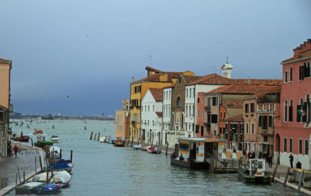 Venice, Italy - November 23, 2015: people are walking nearly Cannaregio Canal in Venice, Italyのeditorial素材