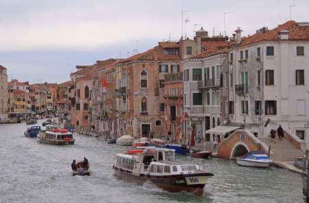 Venice, Italy - November 23, 2015: people are walking nearly Cannaregio Canal in Venice, Italyのeditorial素材