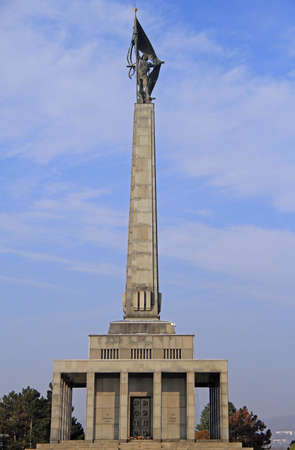 Slavin - memorial monument and cemetery for Soviet Army soldiers in Bratislava, Slovakiaの写真素材