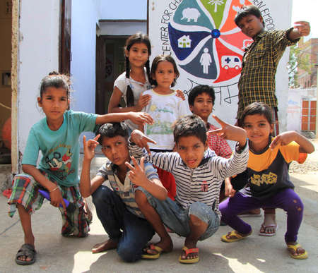Jaipur, India - February 23, 2015: children are visiting center for education in Jaipur, Indiaのeditorial素材