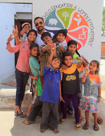 Jaipur, India - February 23, 2015: children are visiting center for education in Jaipur, Indiaのeditorial素材