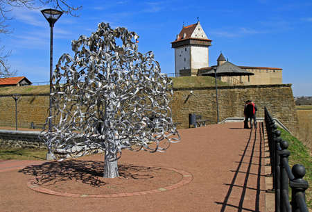 the wedding tree in Narva, Estoniaのeditorial素材