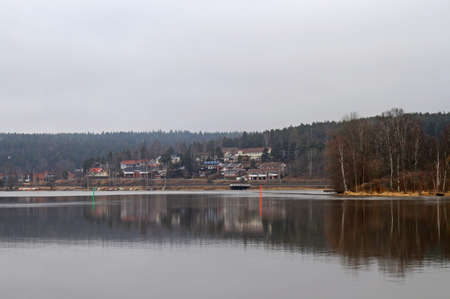 lakeside of Vanajavesi in Hameenlinnaの写真素材