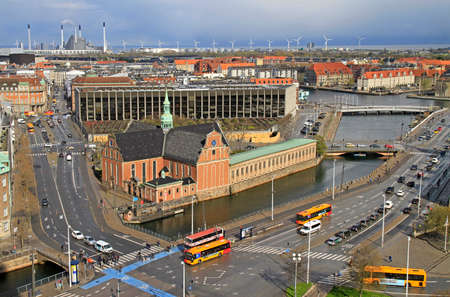 View of Copenhagen from the tower of Christiansborg palaceの写真素材