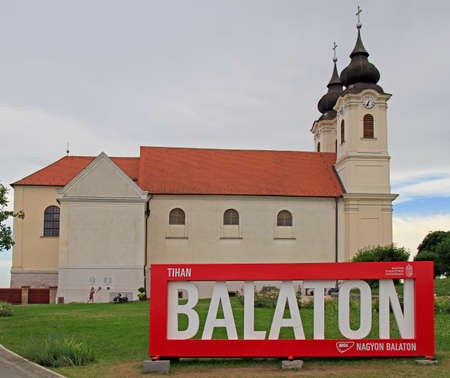 Tihany, Hungary - July 6, 2017: The Tihany Abbey at Lake Balaton in Hungaryのeditorial素材