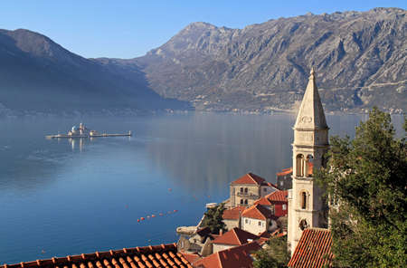 Our Lady of the Rocks is one of the two islets off the coast of Perast in Bay of Kotor, Montenegroの写真素材
