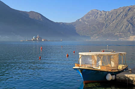 Our Lady of the Rocks is one of the two islets off the coast of Perast in Bay of Kotor, Montenegro