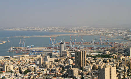 Top view of city Haifa in Israelの写真素材
